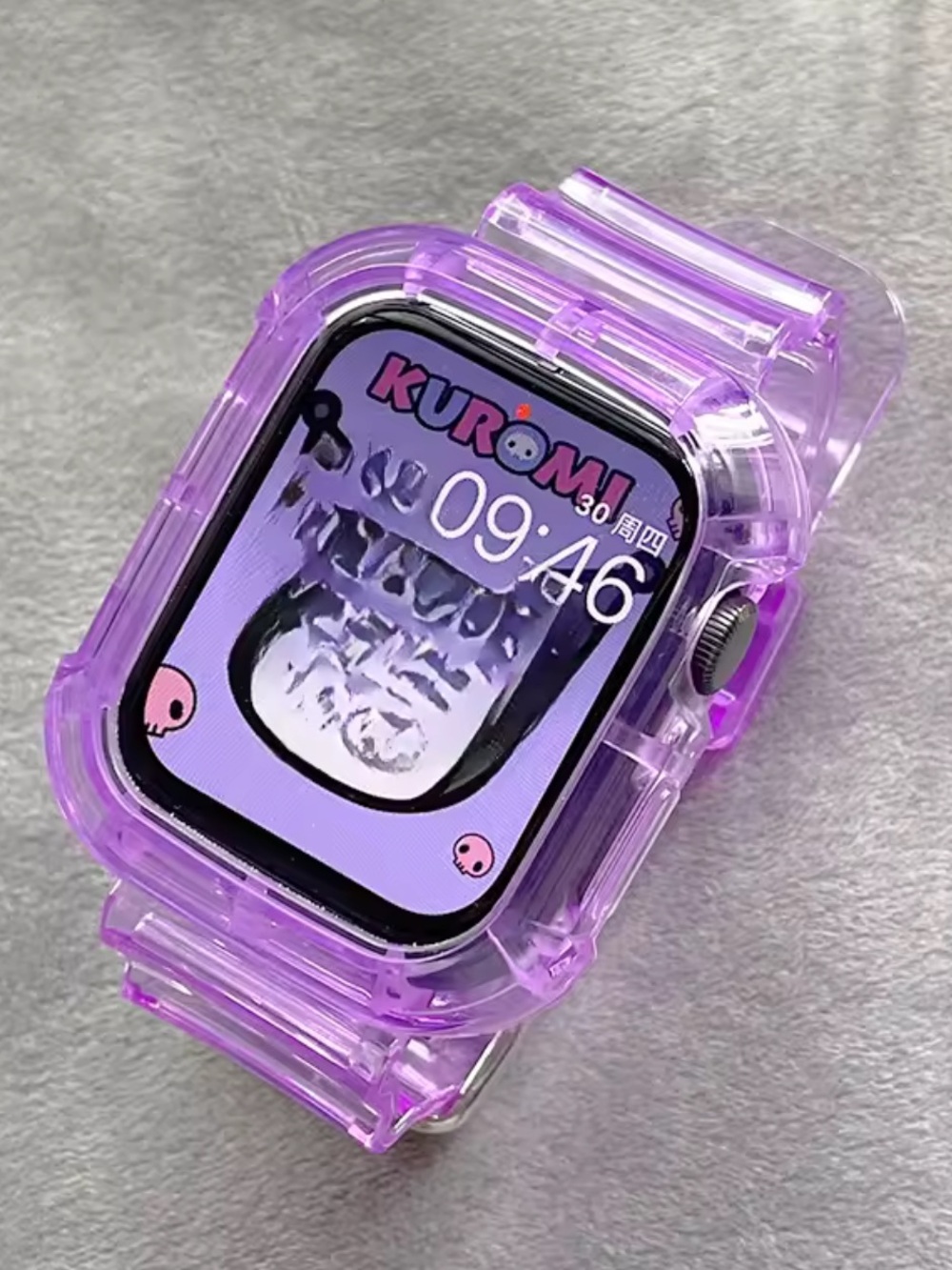 Target Purple Transparent TPU Smartwatch Case & Band 38-49mm